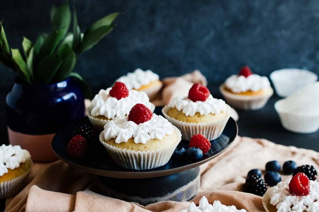 R161 Vegane, Gefüllte Himbeermuffins