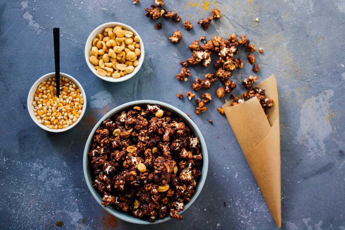 R292 Süß & Salziges Curry-Popcorn & Schokoladen-Erdnuss-Popcorn