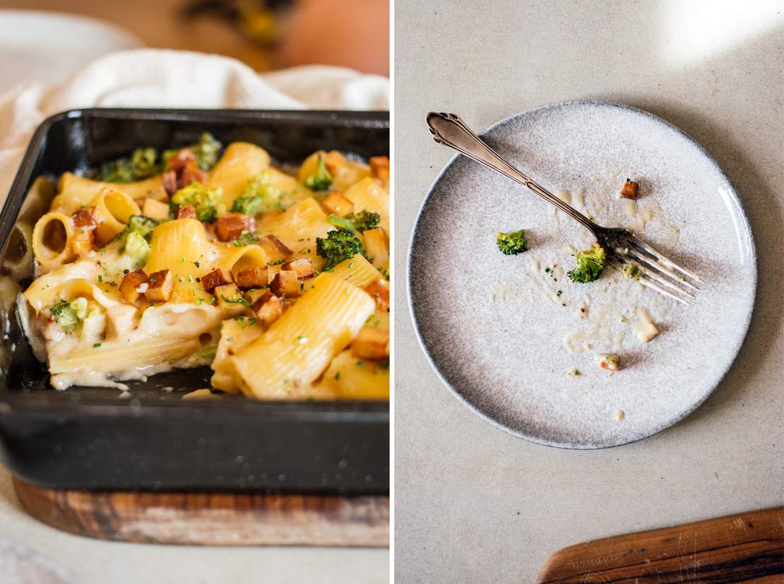 R681 Vegan Baked Pasta with Smoked Tofu and Broccoli