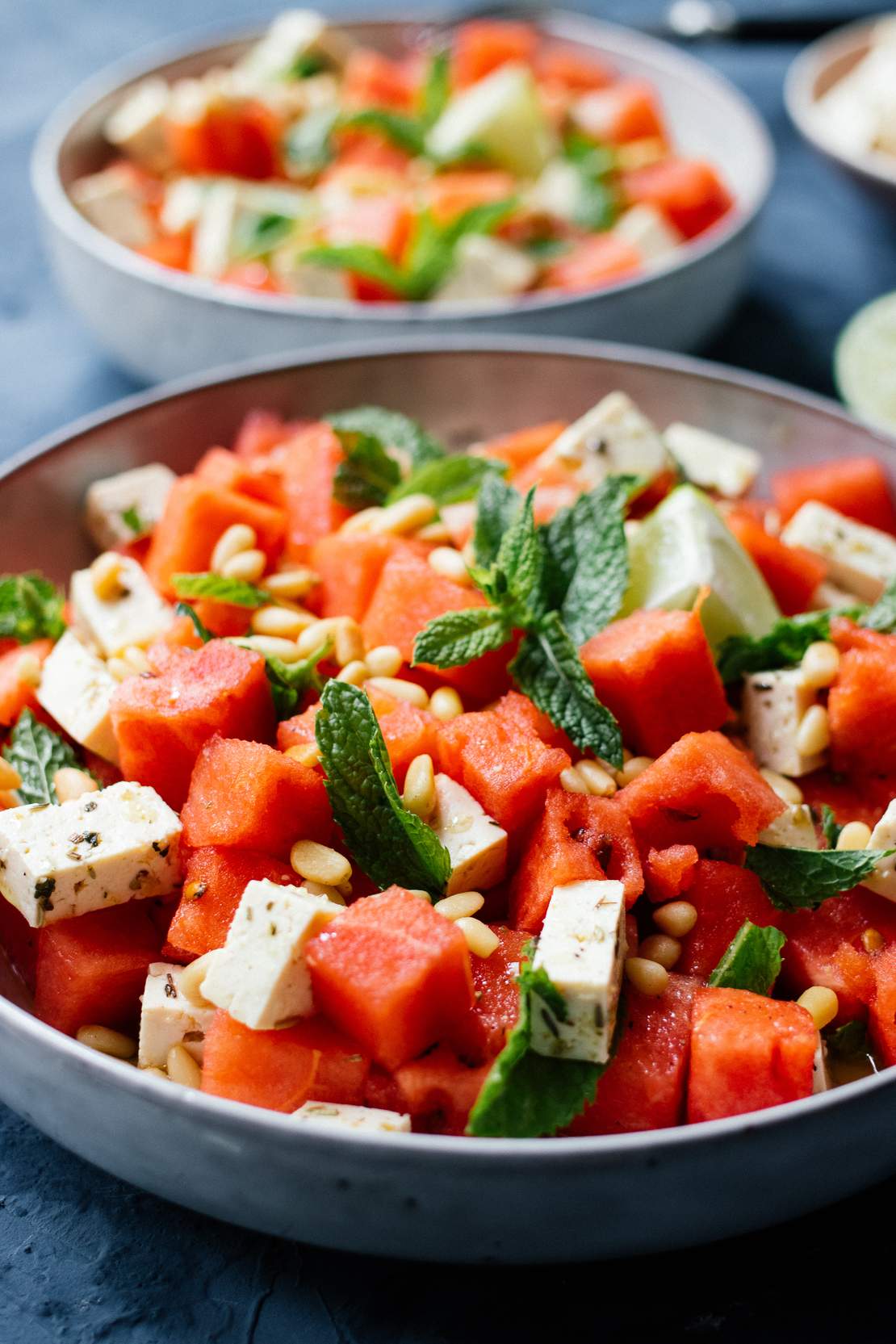 R413 Schneller, veganer Wassermelonen-Feta-Salat