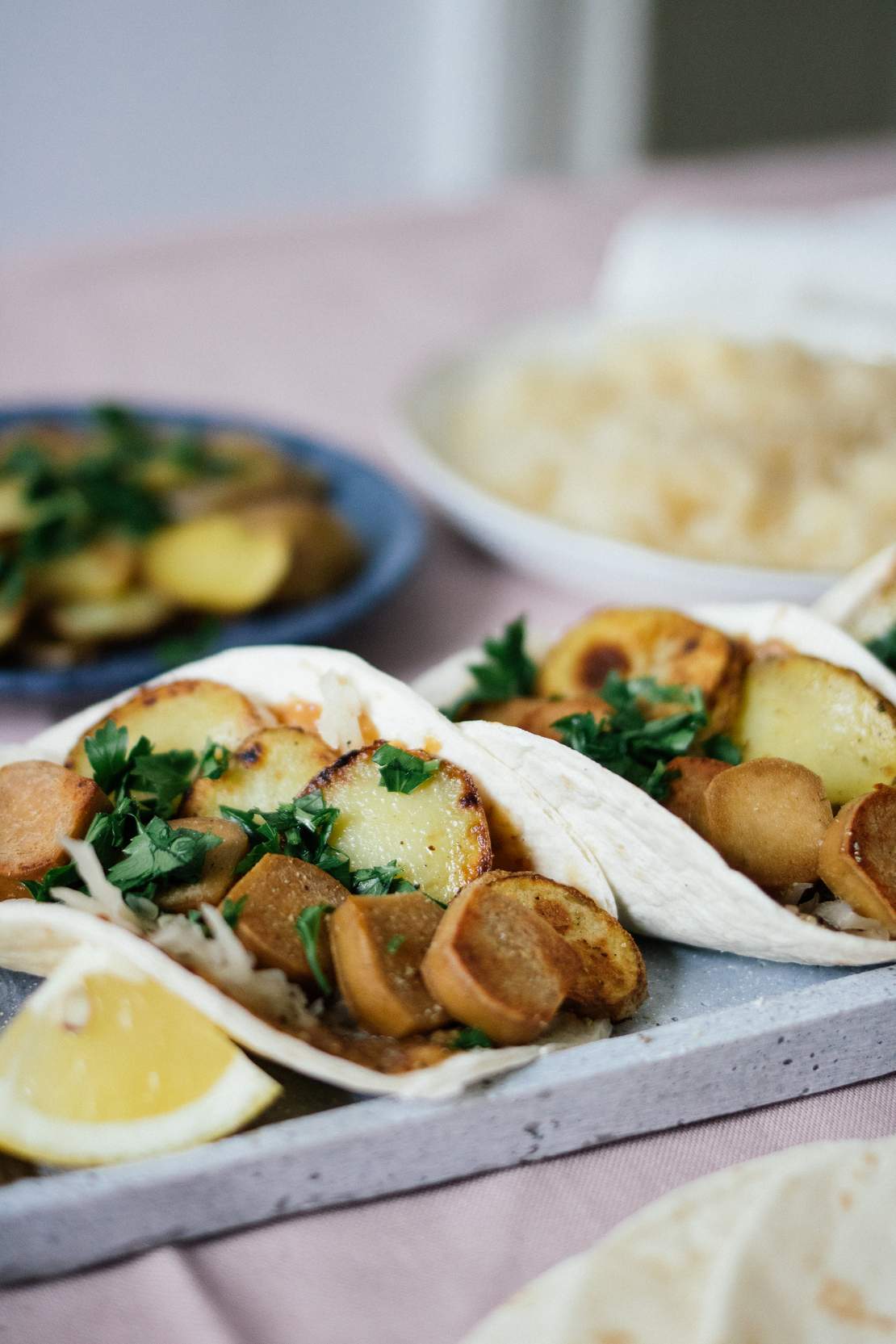 R10 Vegan Sauerkraut Tacos with Sweet Mustard Dressing