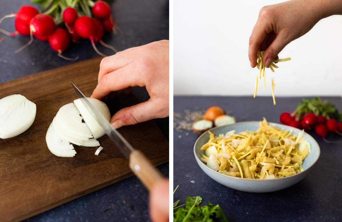 R749 Vegane Käsespätzle-Rösti
