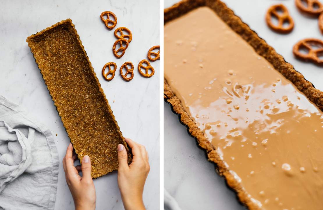 R730 Vegan Chocolate Pretzel Tart (with 5 ingredients)