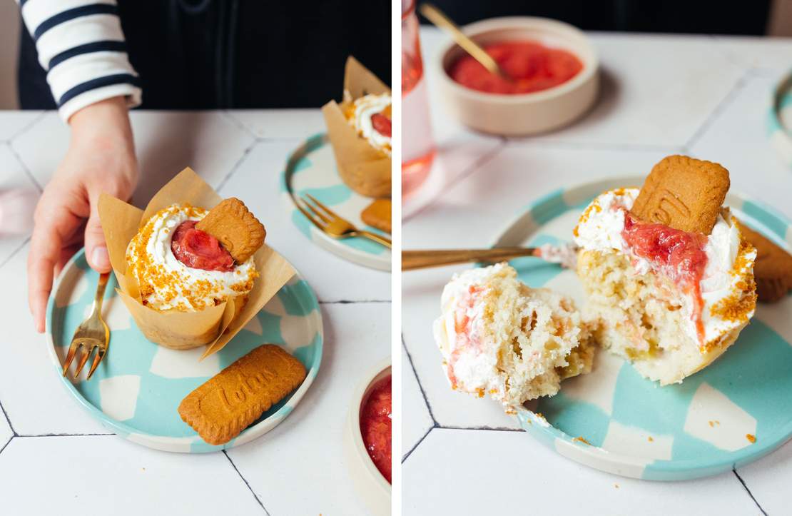 R896 Vegan Rhubarb Muffins with Biscoff