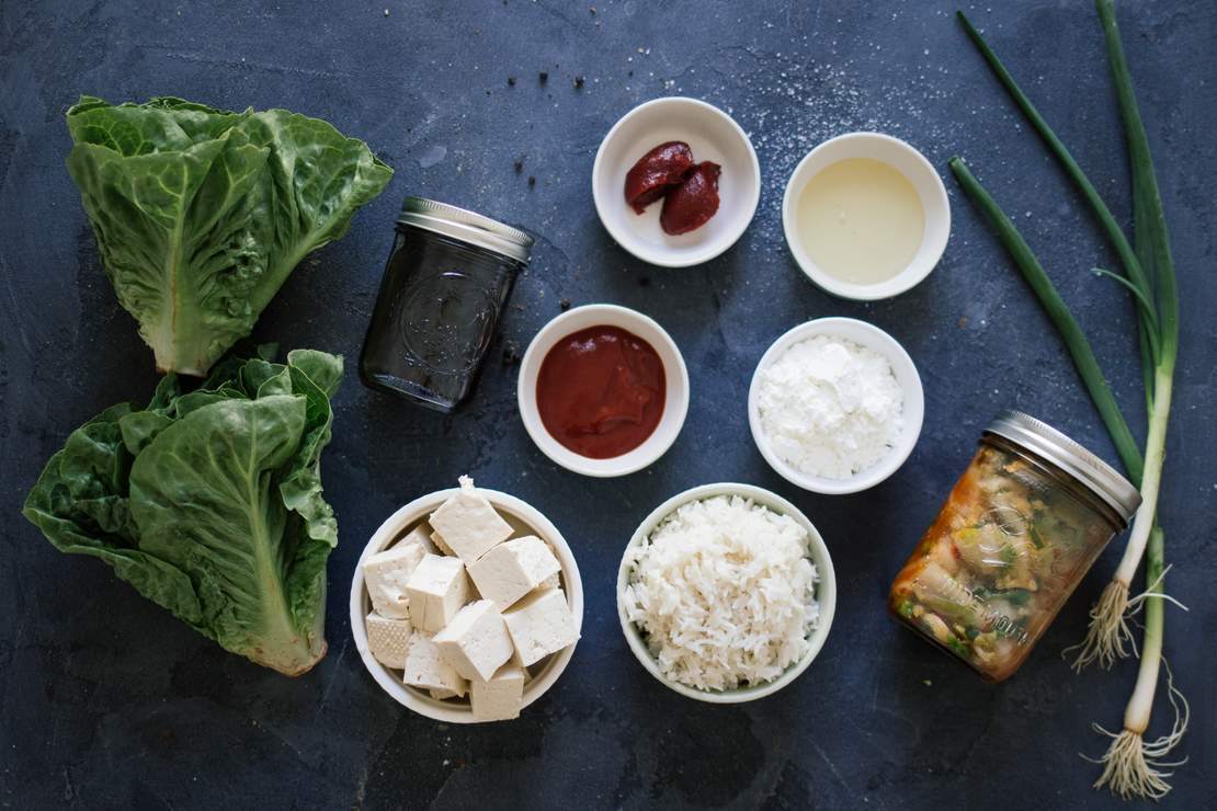 R274 Korean tacos with kimchi & gochujang tofu