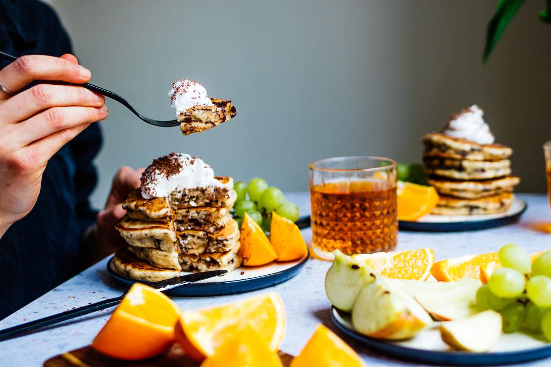 R628 Vegane Stracciatella-Pancakes