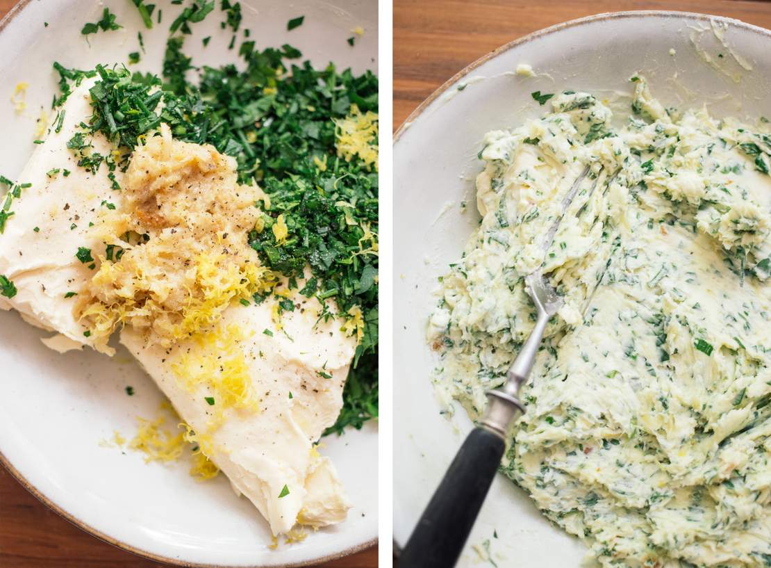 R526 Vegan Garlic Twist Bread with homemade vegan garlic butter