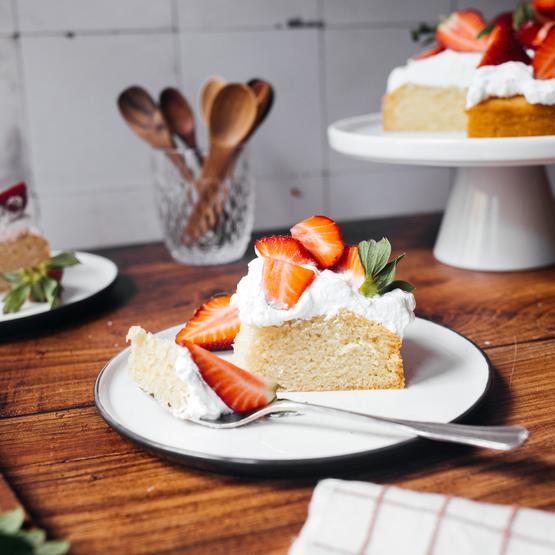 Vegan Strawberry Cake with Whipped Cream
