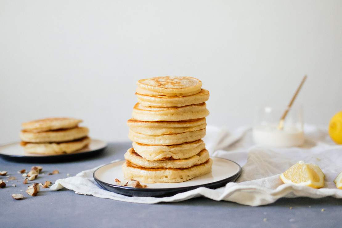 R354 Vegane Pancakes mit Zitrone & Joghurt