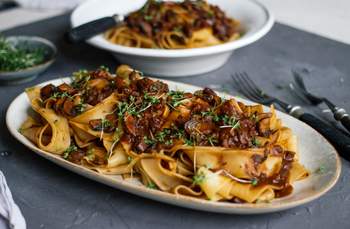 Pappardelle with mushroom ragout