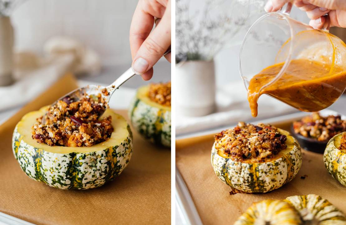 R775 Baked Pattypan Squash with Quinoa Filling