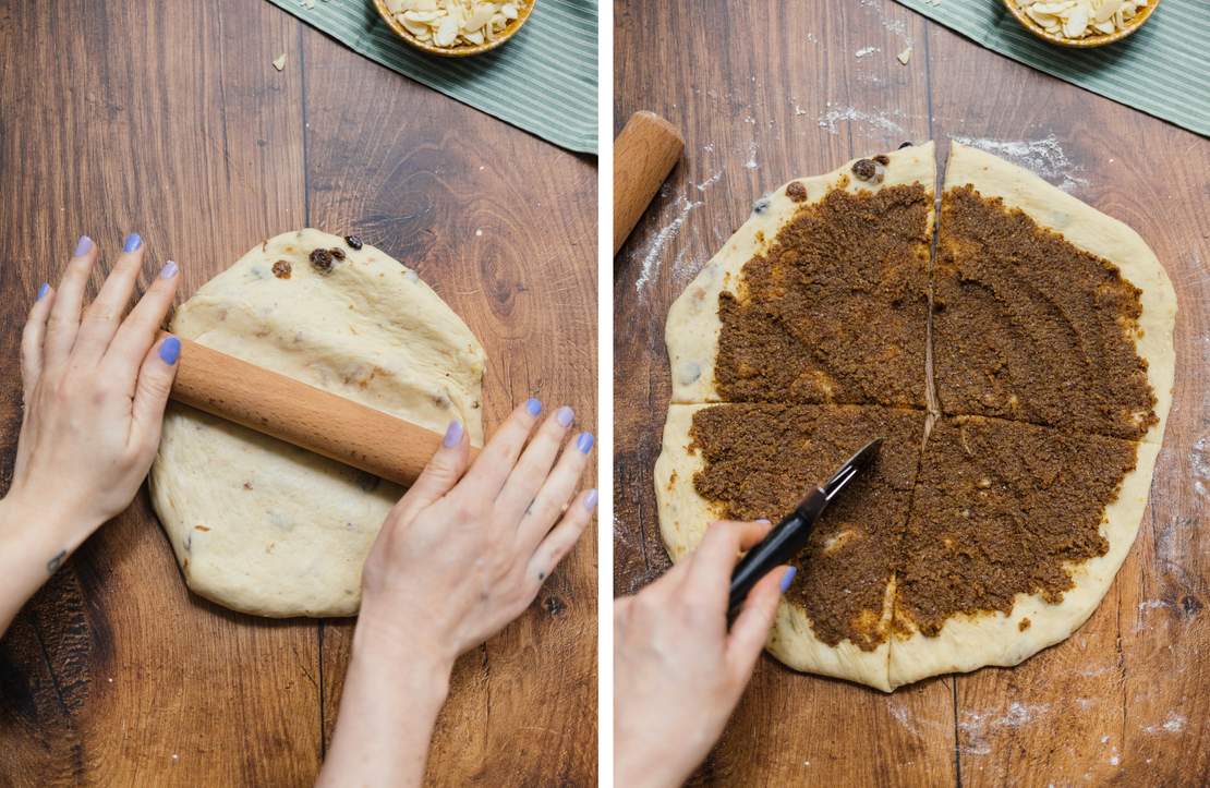 R821 Vegane Osterbrot-Hörnchen mit Nussfüllung