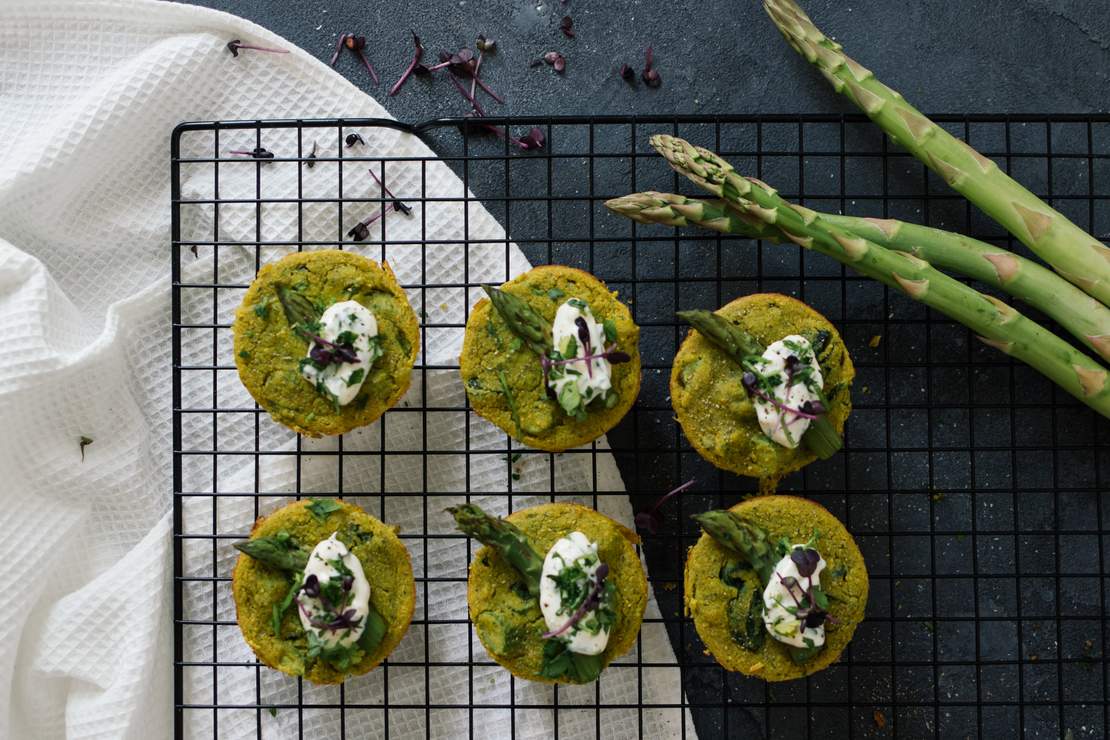 R248 Vegane Mini-Frittatas mit grünem Spargel