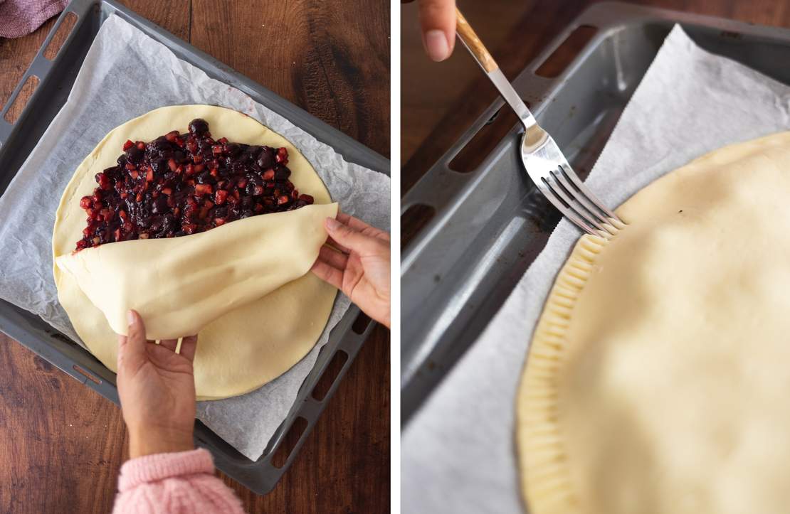 R782 - Vegan Apple-Cherry Hand Pie with Icing Sugar