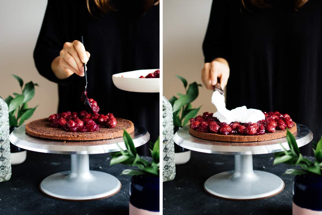R518 Vegane, einfache Schwarzwälder Kirschtorte