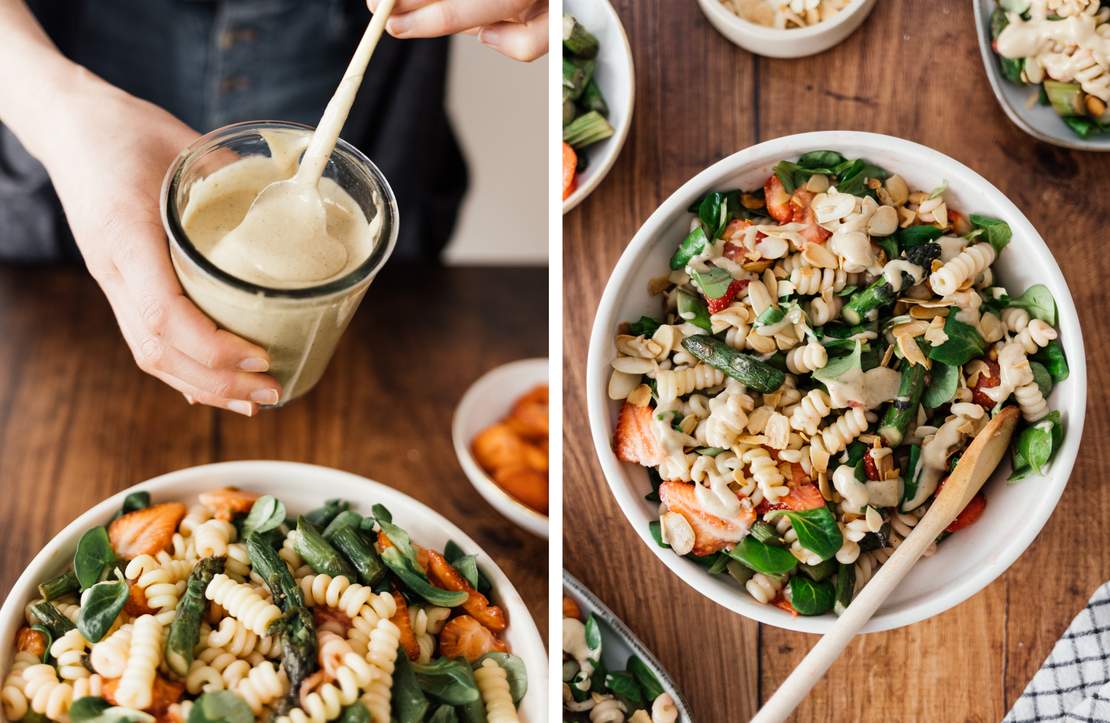 R511 Vegan Asparagus Pasta Salad with Strawberries