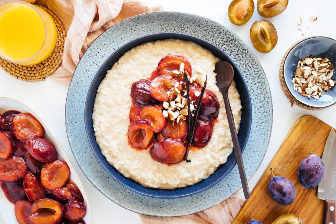 R228 Vegan Rice Pudding with Plum Compote