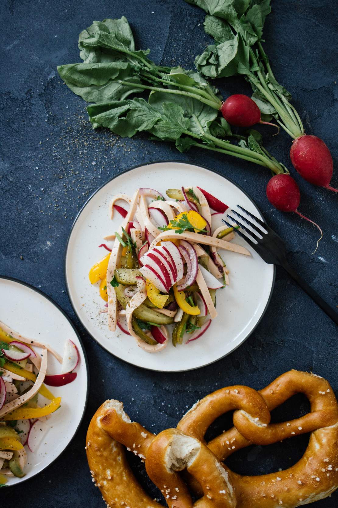 R290 German sausage salad with radishes