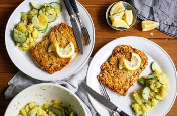 Vegan Soy Cutlets with Potato Salad