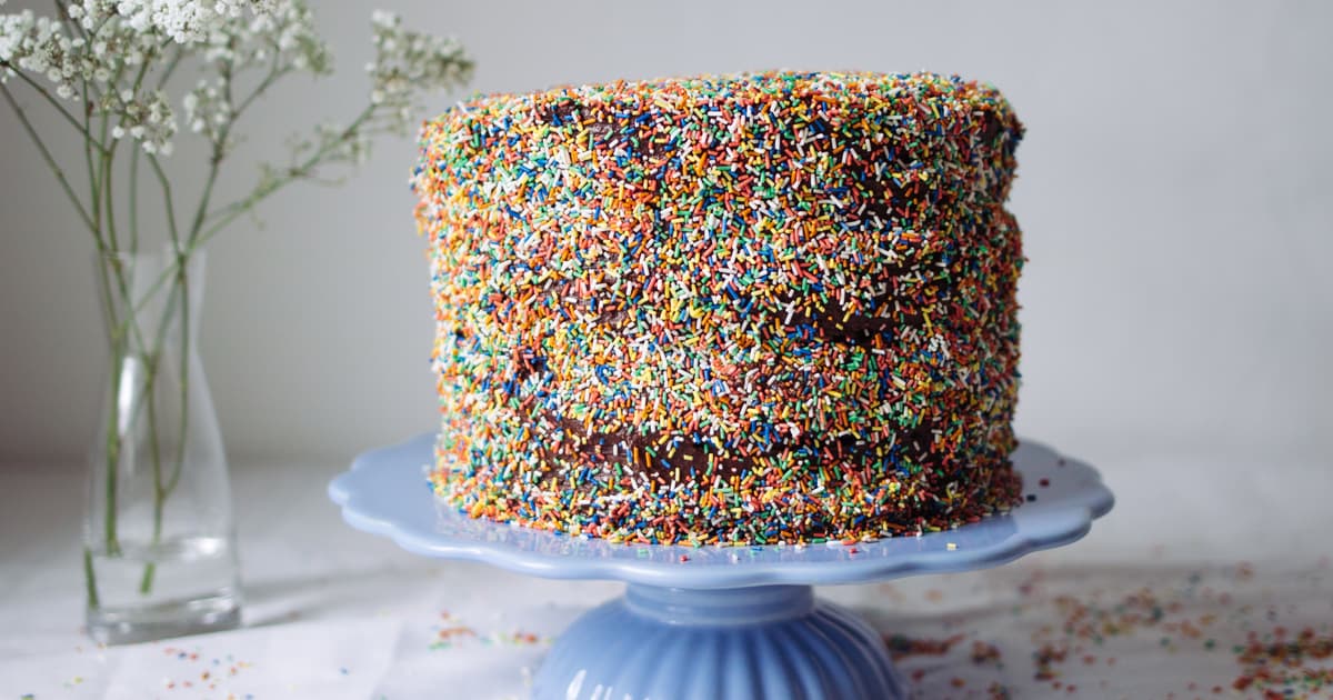 Vegan Chocolate Cake with Sprinkles | Perfect Birthday Cake | Zucker&Jagdwurst