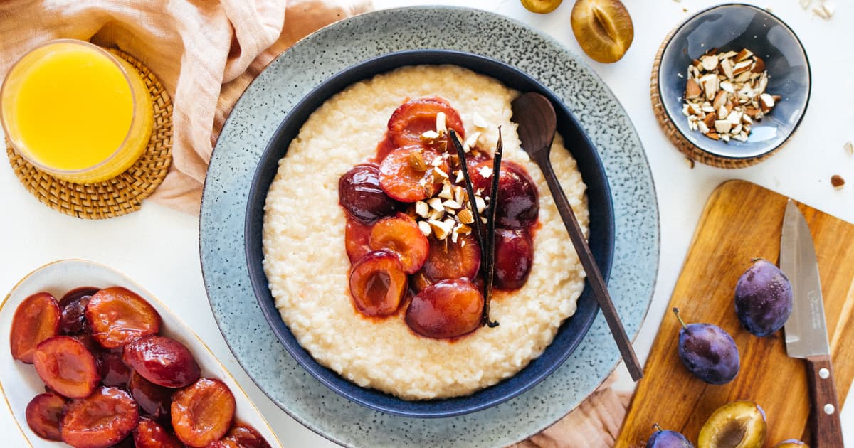 Vegan rice pudding with plum compote | Simple Recipe | Zucker&Jagdwurst