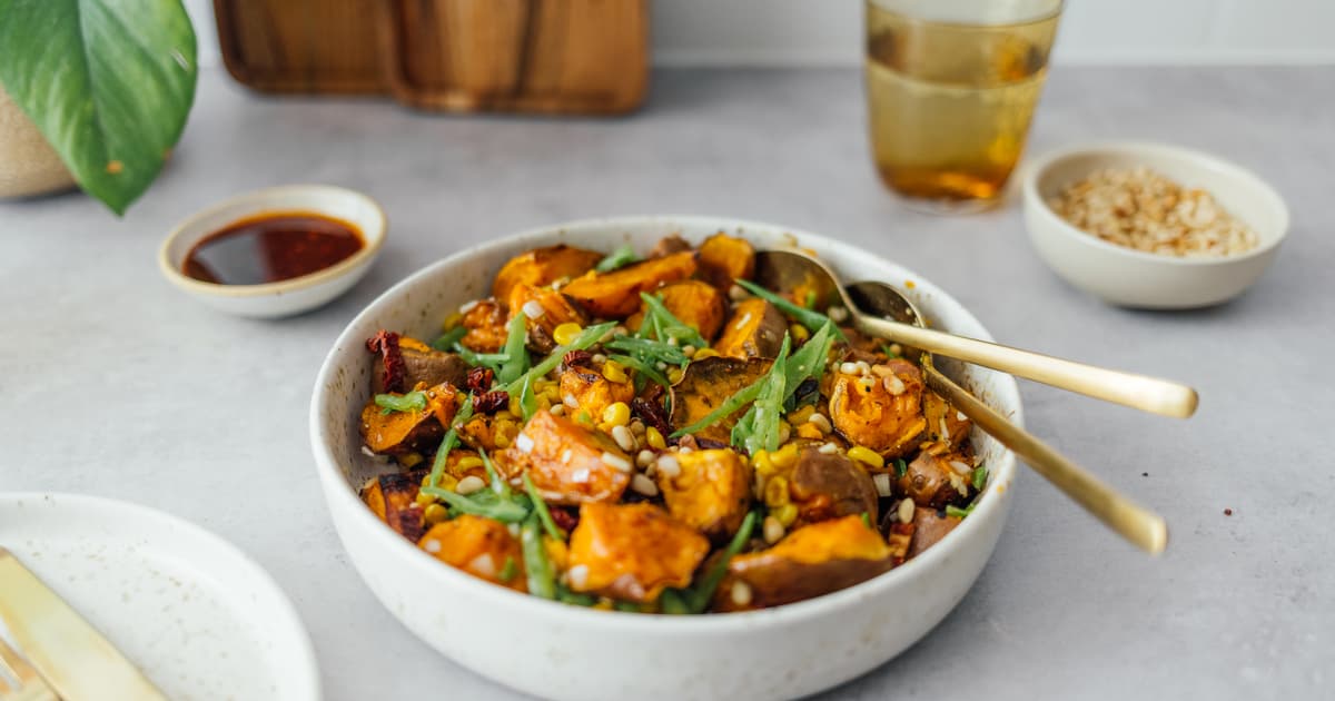 Baked Sweet Potato Salad with Sesame Vinaigrette | Recipe | Zucker&Jagdwurst