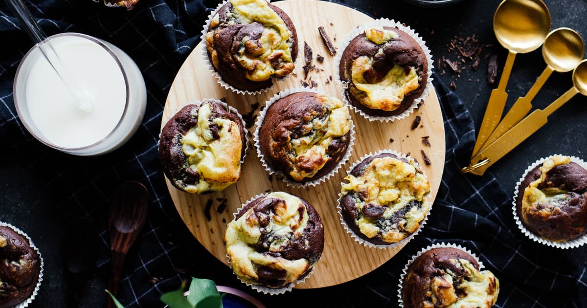 Vegan Double Chocolate Cheesecake Muffins | Simple Recipe | Zucker&Jagdwurst