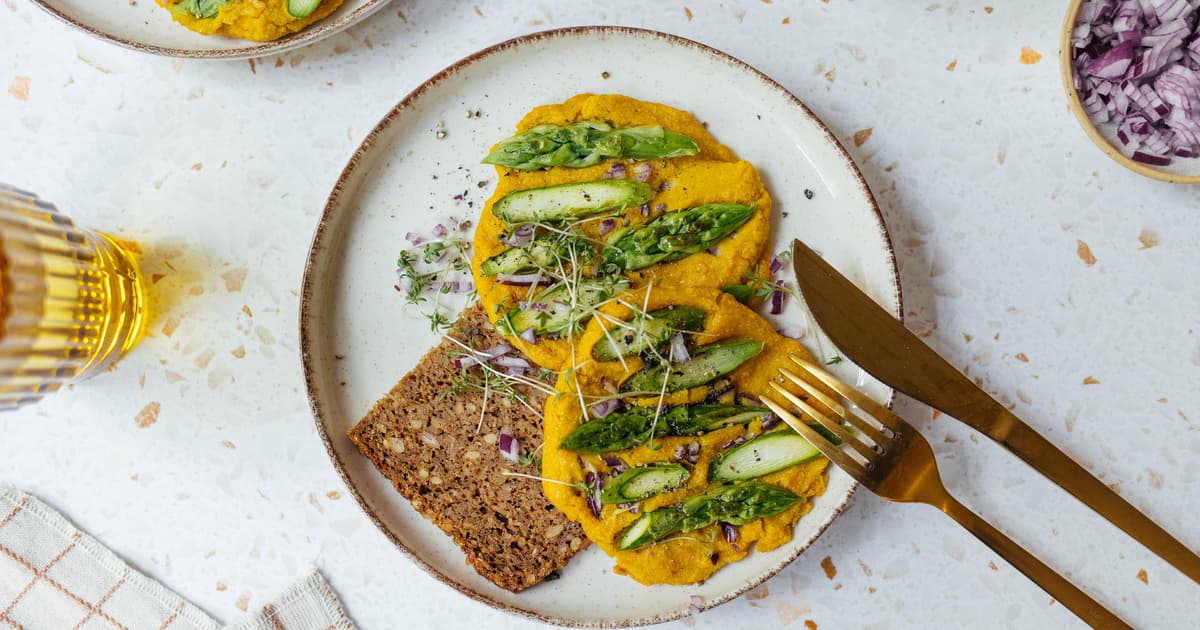 Vegan Silken Tofu Omelet | with Green Asparagus | Recipe | Zucker&Jagdwurst