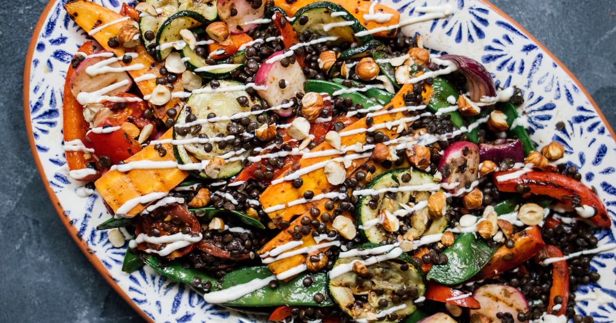 Grilled Vegetable Salad with Beluga Lentils | Recipe | Zucker&Jagdwurst
