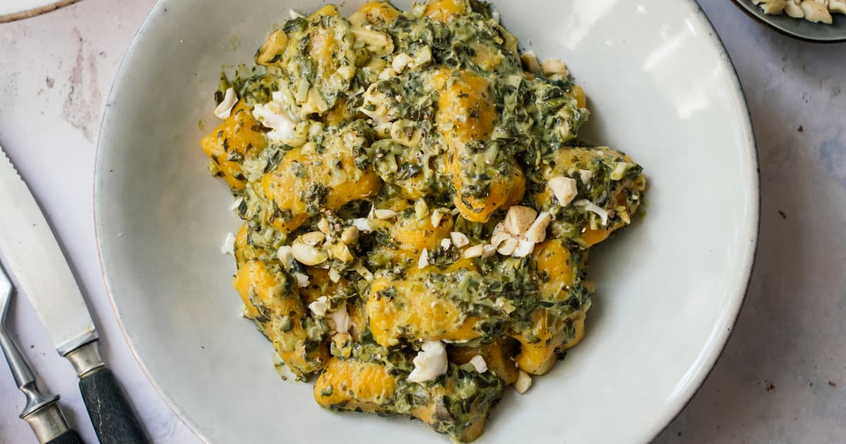 Vegan Pumpkin Gnocchi with Creamy Spinach Sauce | Recipe | Zucker&Jagdwurst