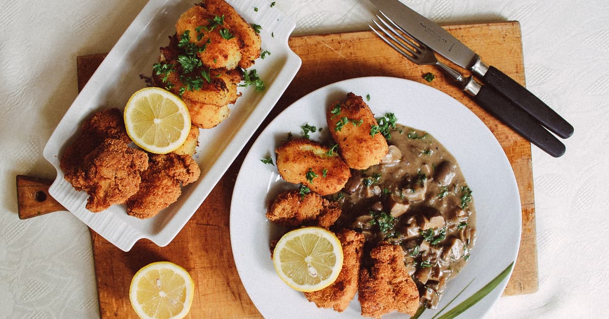 Vegan Schnitzel with handmade Croquettes | Recipe | Zucker&Jagdwurst