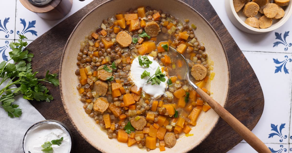 Vegan Lentil Stew with sausages | Vegan Recipe | Zucker&Jagdwurst