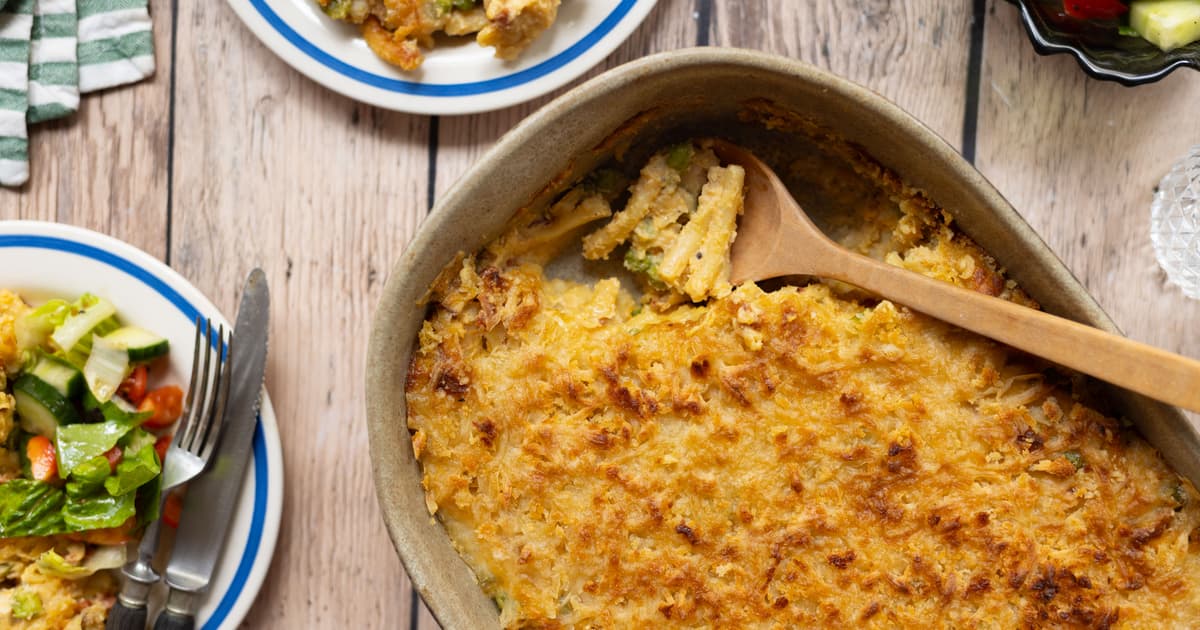 Vegan Mac'n'Cheese Casserole with Peas and Ham | Recipe | Zucker&Jagdwurst