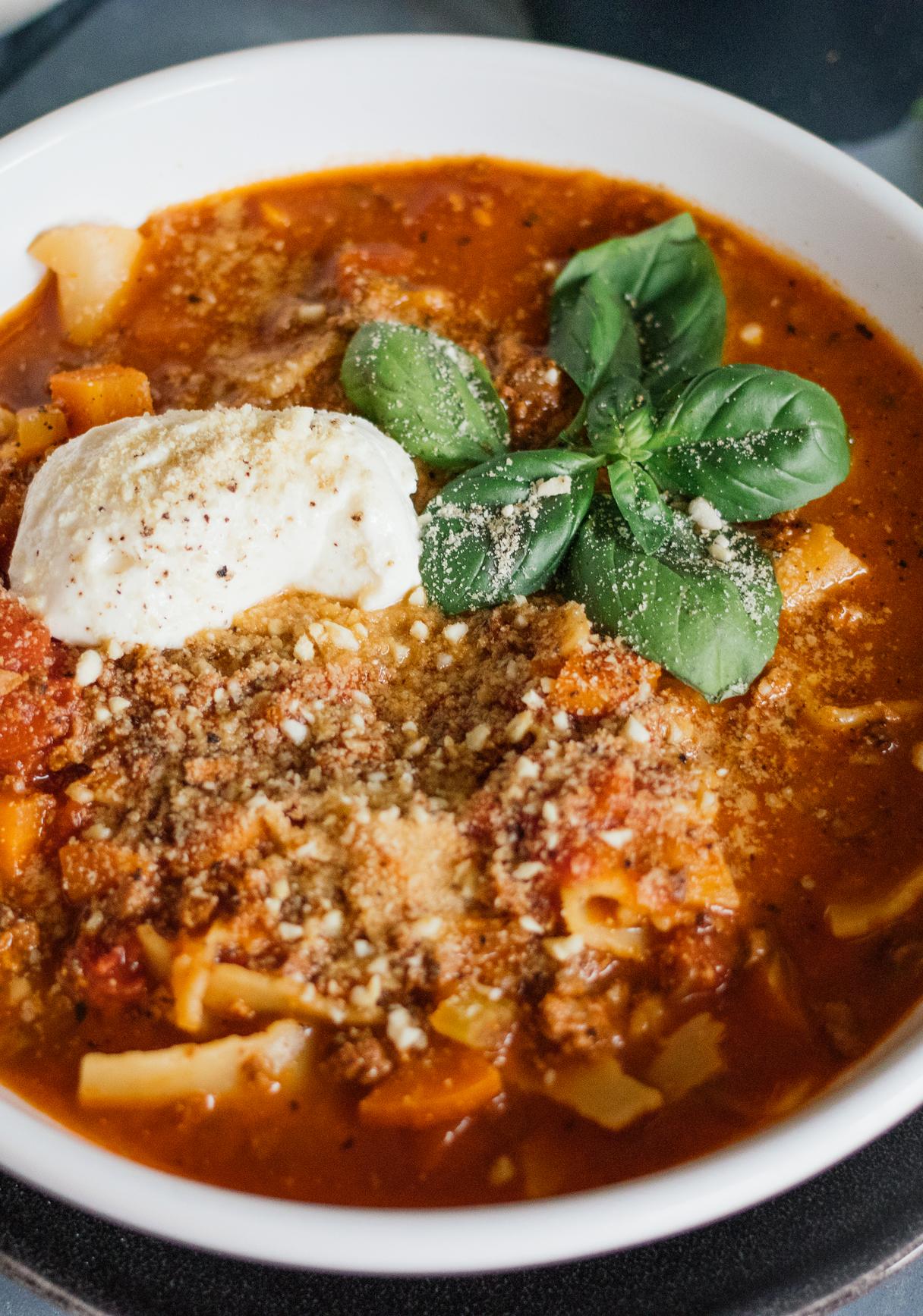 Vegane Lasagnesuppe