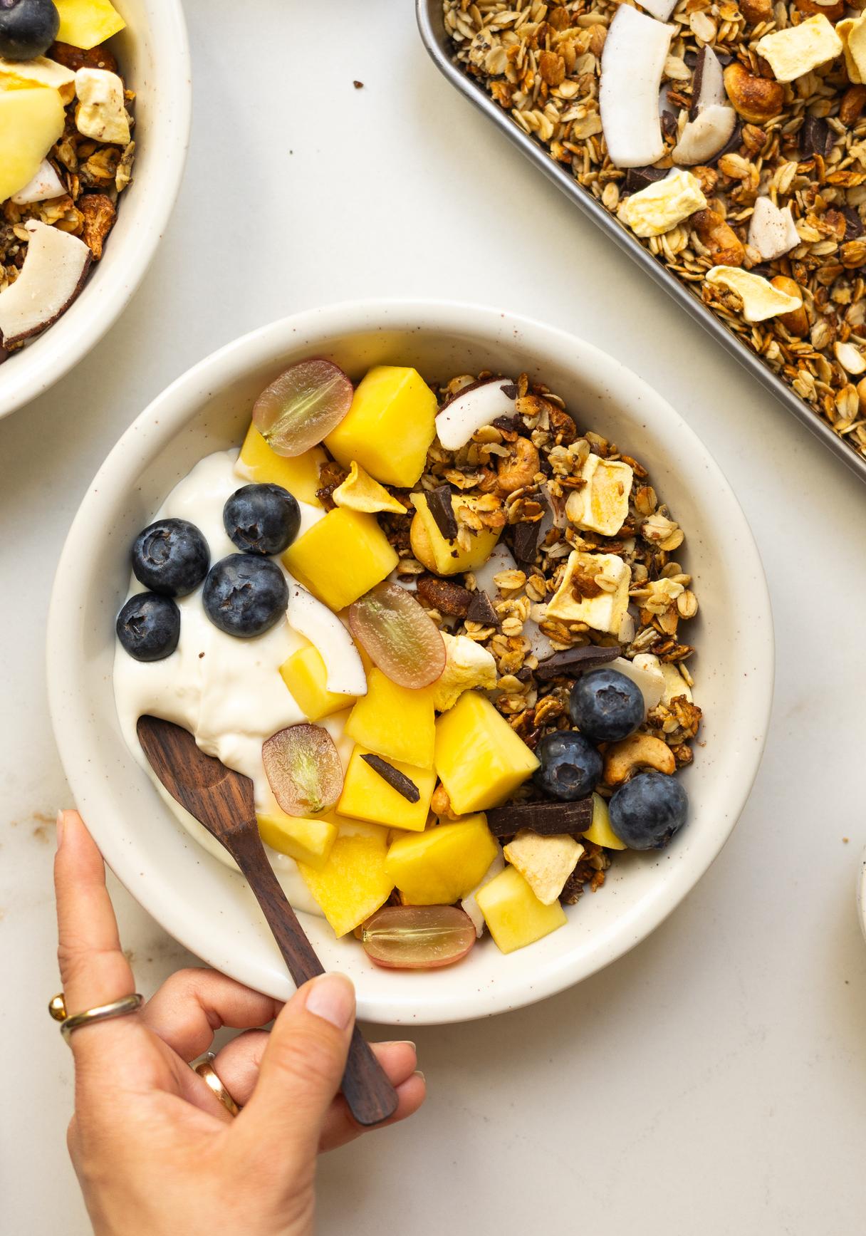 Vegan Granola with Mango & Coconut (in the Air Fryer)