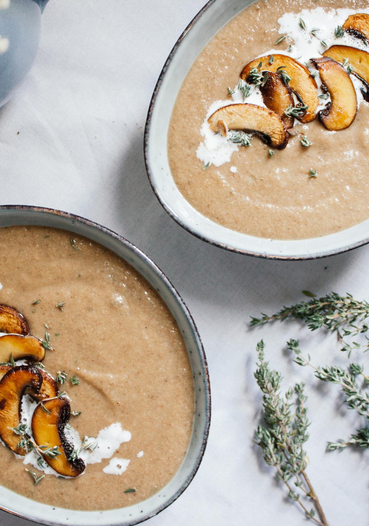 Vegane Cremige Pilzsuppe