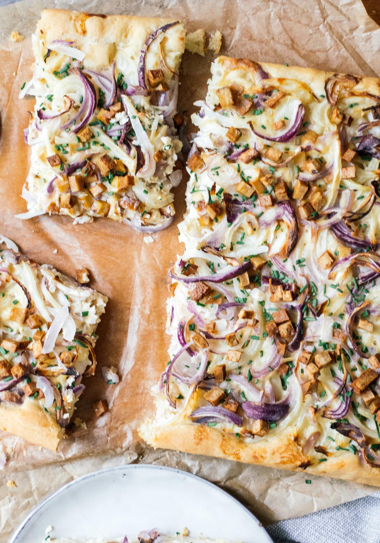 Vegan Sheet Pan Onion Tart