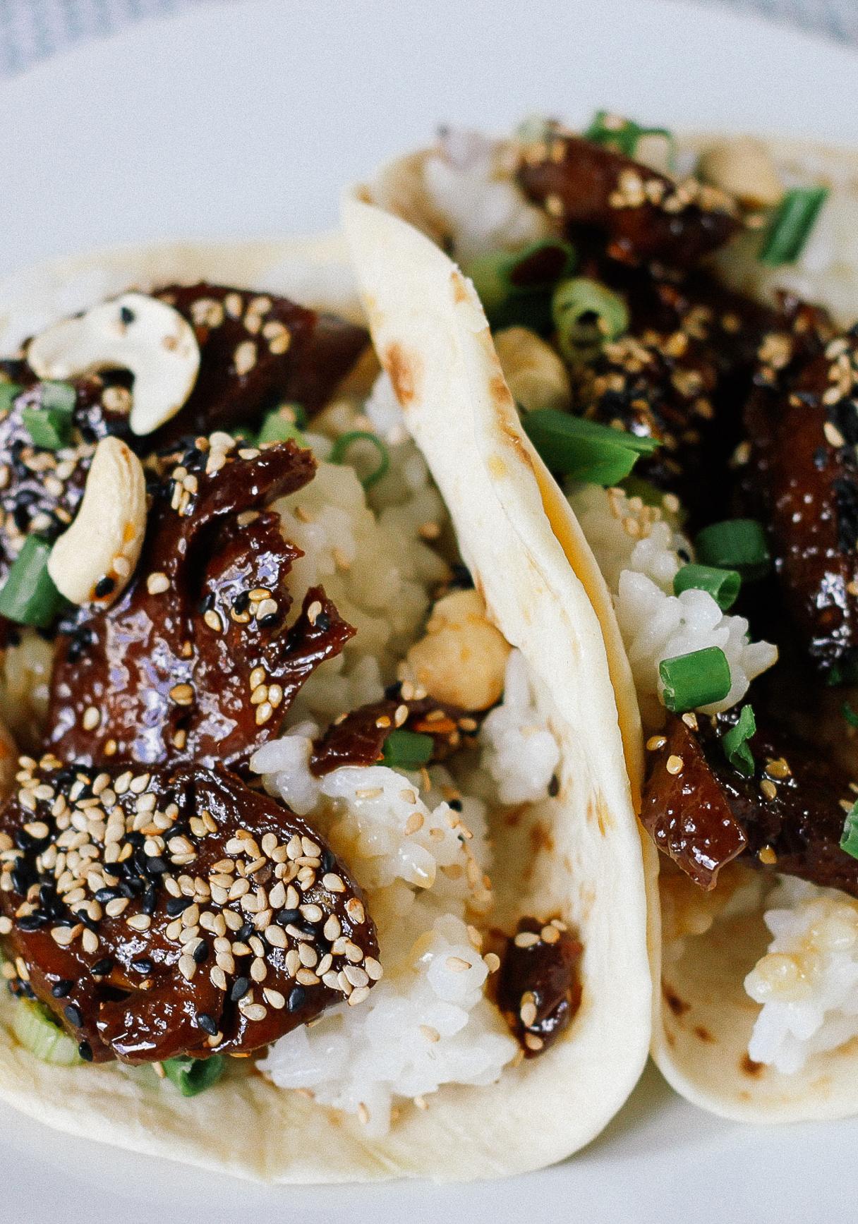 Vegane Teriyaki Mock Chicken Tacos