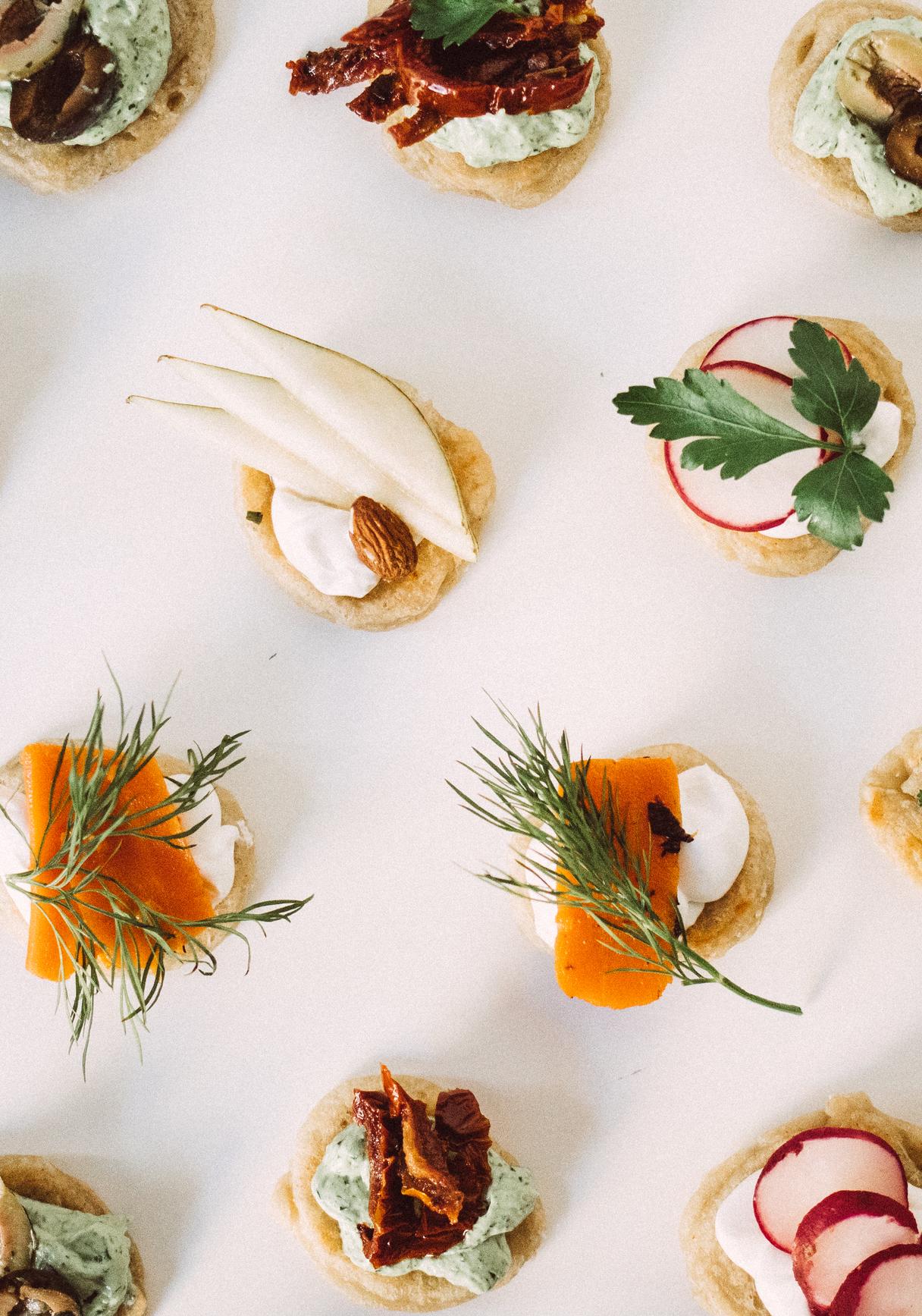 Vegan Mini Blinis with Carrot Lox