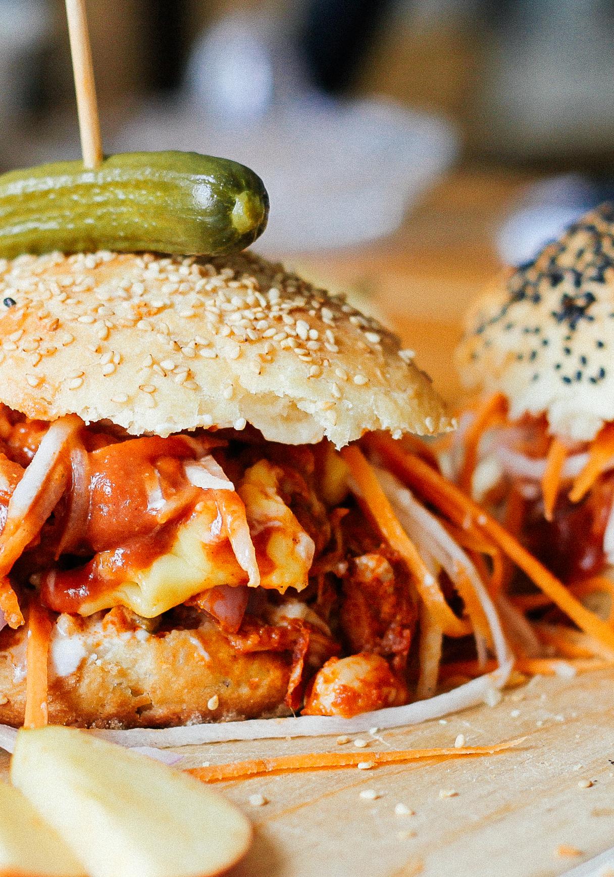 Vegan Pulled Jackfruit Burger with Homemade Buns
