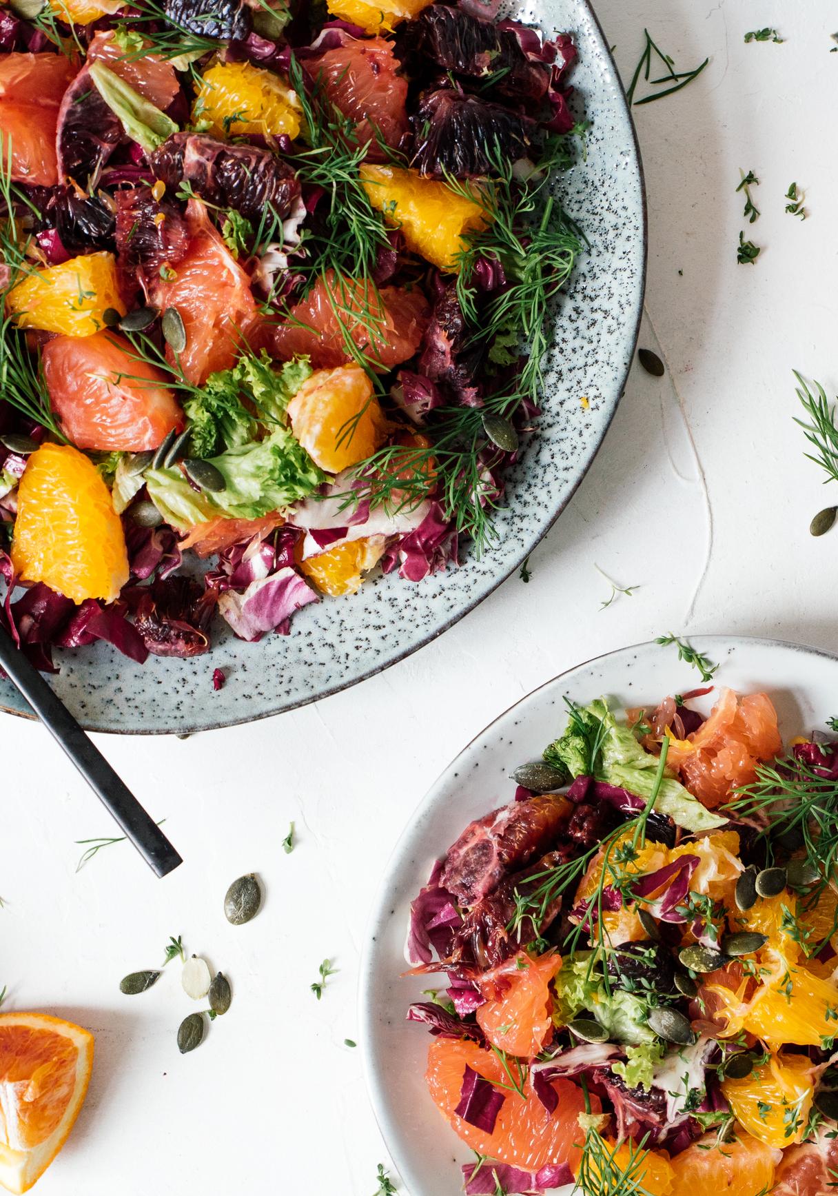 Citrus salad with blood orange vinaigrette