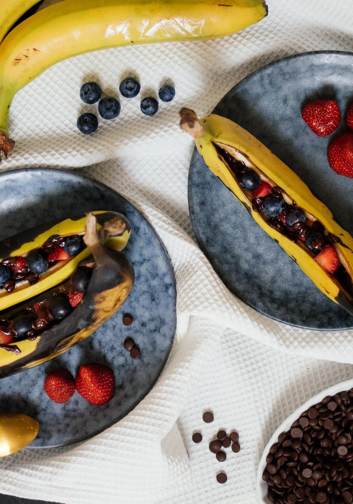 Grillbanane mit Schokolade & Marshmallows