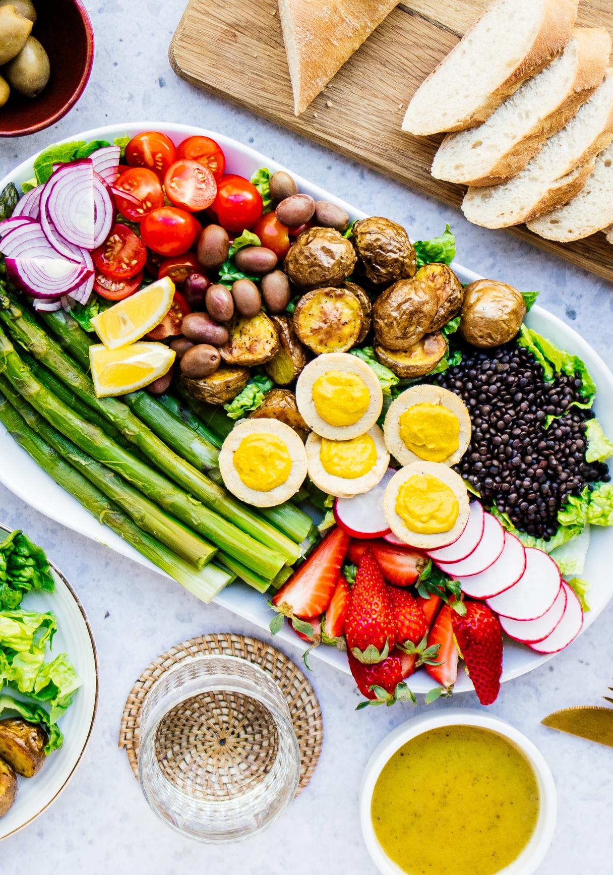 Veganer Spargelsalat à la Salade Niçoise