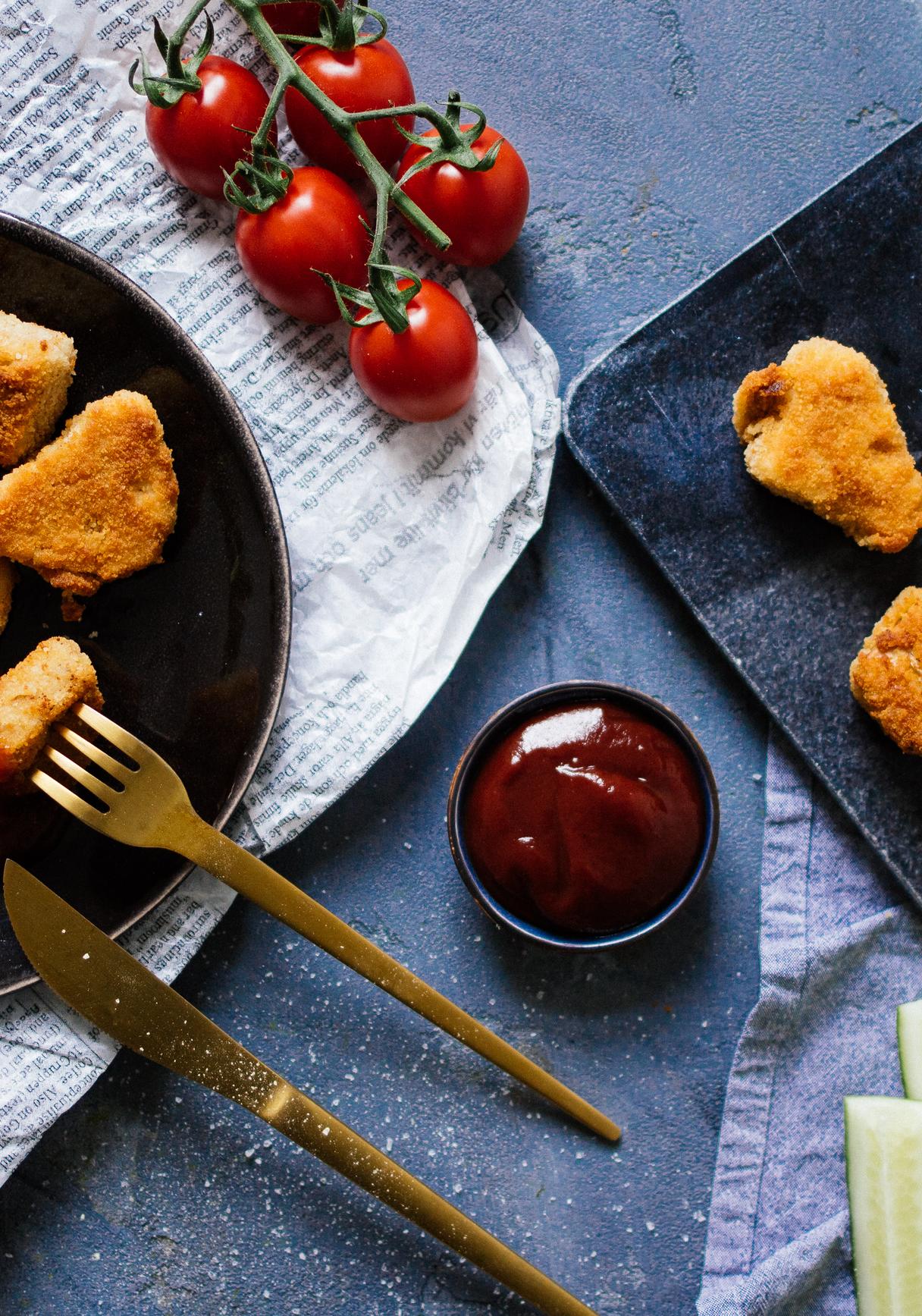 Vegan jackfruit “chicken“ nuggets