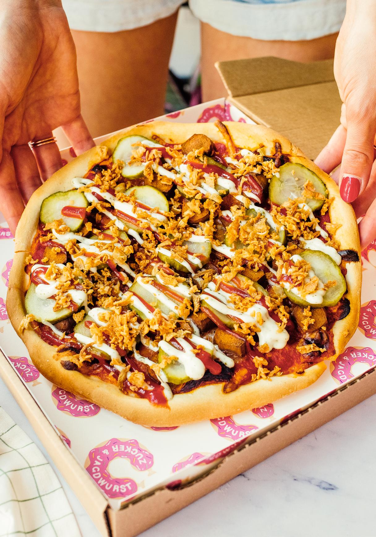 Vegan Hot Dog Pizza