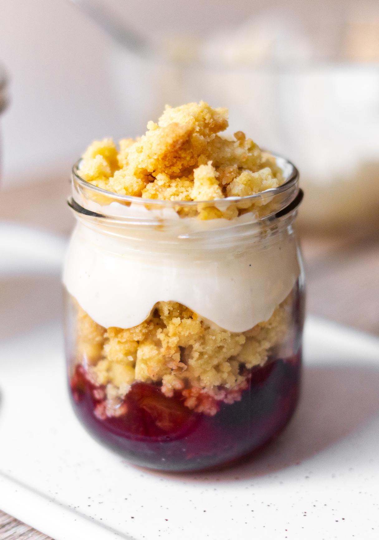 Veganer Pflaumenkuchen aus dem Glas