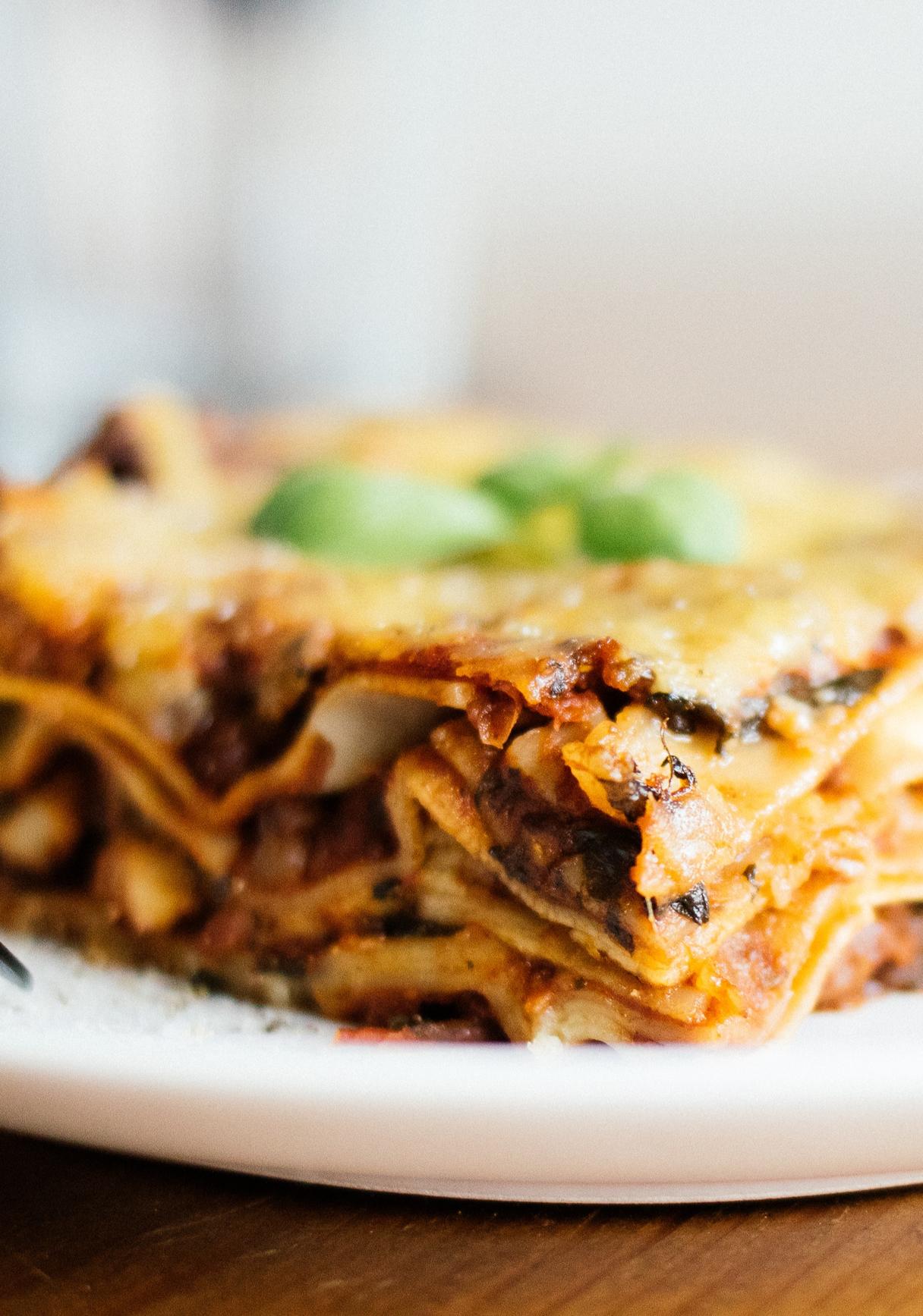 Vegane Lasagne mit Linsen & Spinat (ohne Soja)