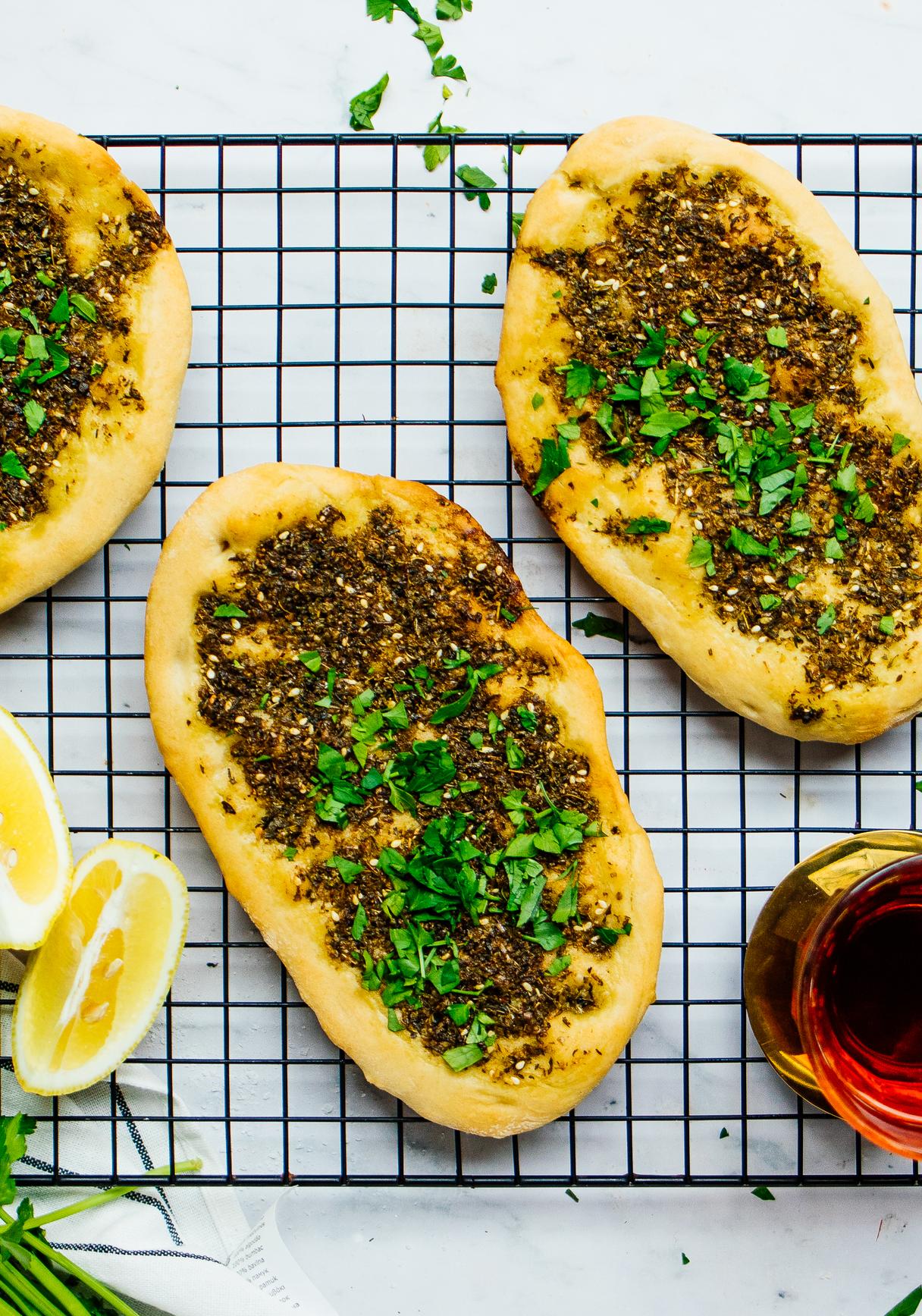 Vegane Manakish mit Zatar