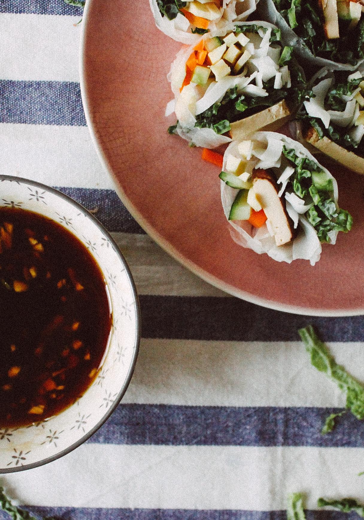 Vegane Winterrollen mit Quitten-Dip