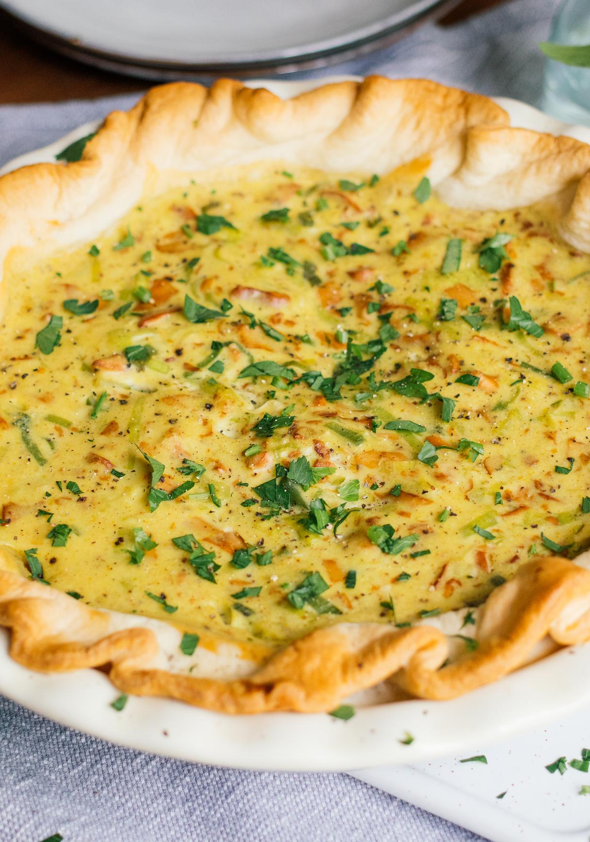 Vegane Pfifferling-Lauch-Quiche